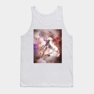 Funny Cute Rainbow Unicorn Playing Cello Tank Top